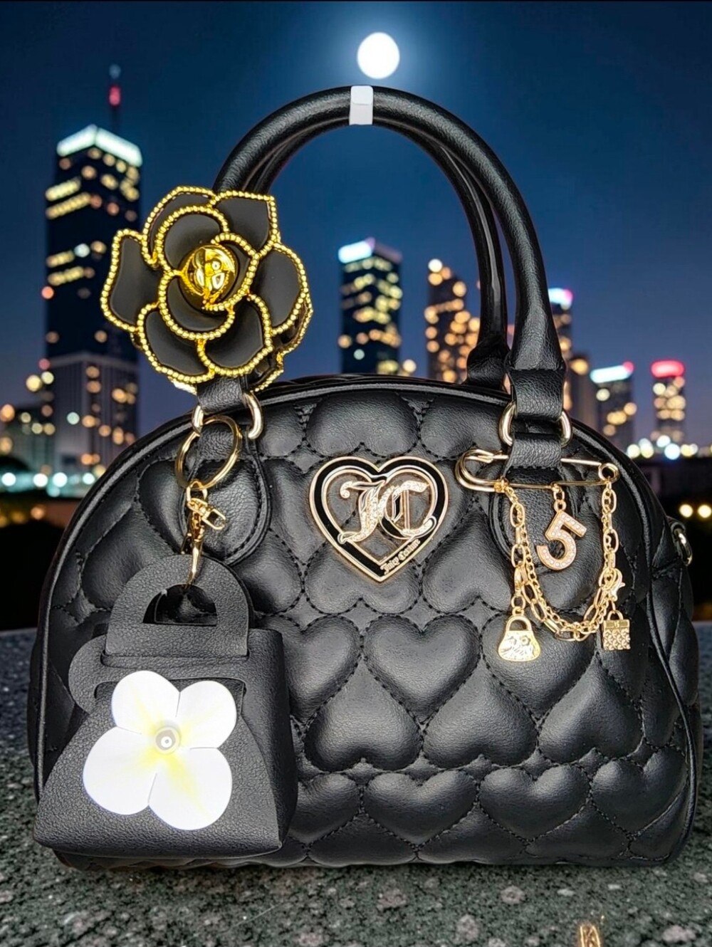Juicy Couture Flawless Dome Satchel Highly Customized With Gold Accesories NWOT